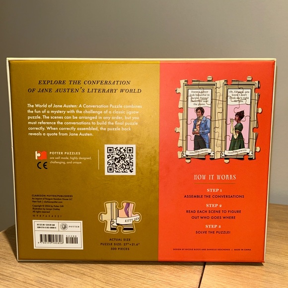 The World of Jane Austen Conversation Puzzle - Gold & Coral Box - Picture 3 of 3